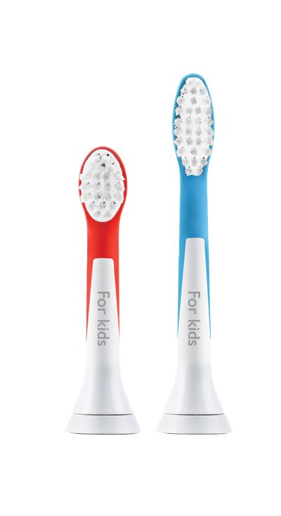 Kid-sized brush heads fit your child's mouth