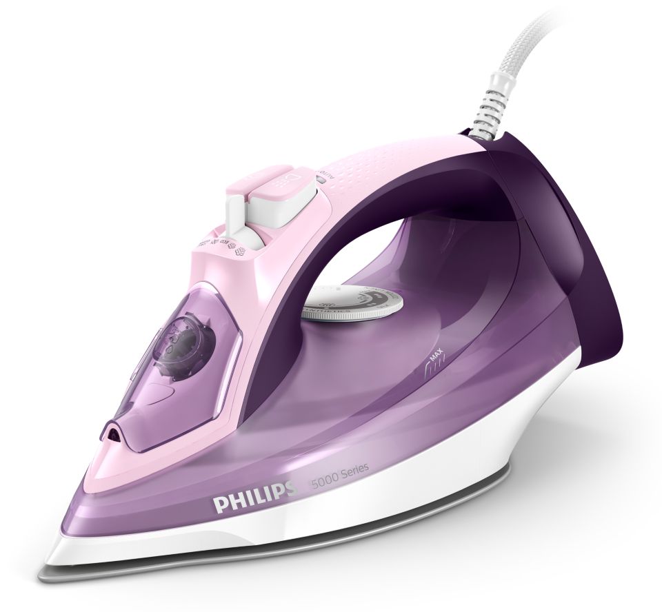 Philips Fer Vapeur Série 5000 DST5030/80 Violet, débit Vapeur 45 g/Min,  Effet Pressing jusqu'à 180 g