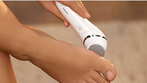Pedicure foot file with rotating disc for satin-smooth feet