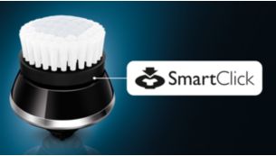 Click-on brush for thorough facial cleansing