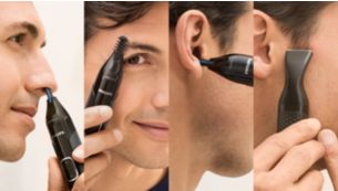 Trim nose, ear, details & brows with total comfort
