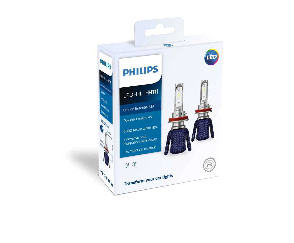 2x PHILIPS Ultinon Access H11 LED Headlights bulbs 6000K - Plug and Play