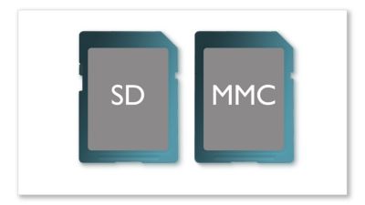 SD/MMC 記憶卡插槽可用來播放電影與檢視相片