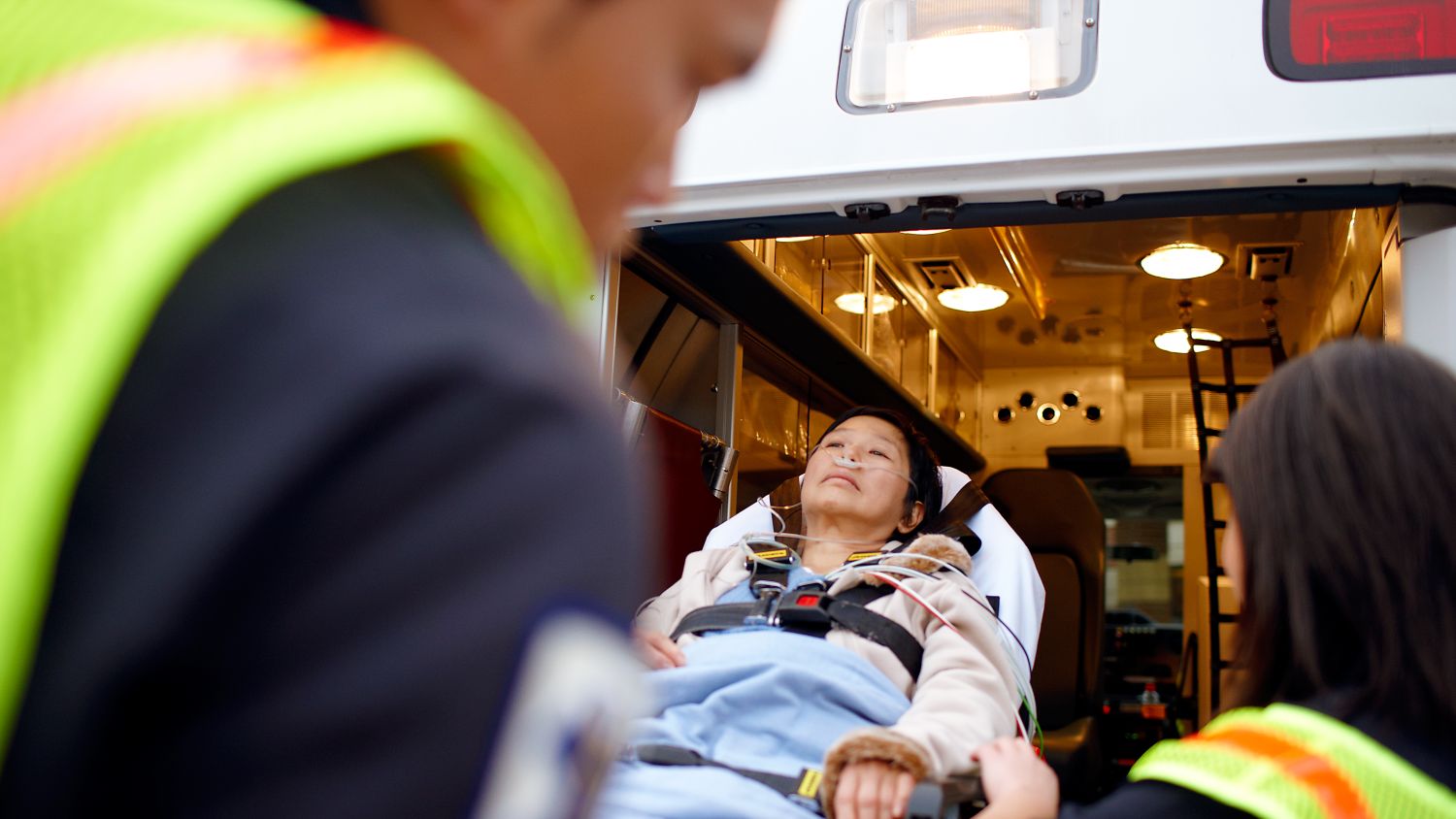 Stroke patient in ambulance