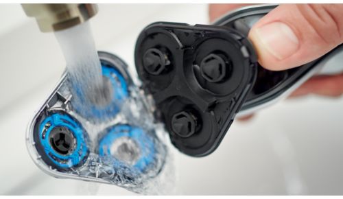 Rasierer kann unter fließendem Wasser gereinigt werden