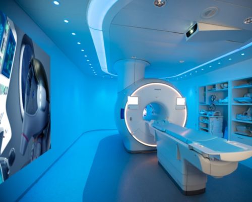 MRI exam room with Philips Ambient Experience.