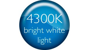 ضوء CrystalVision أبيض ساطع بحرارة 4300 كلفن لمظهر أفضل