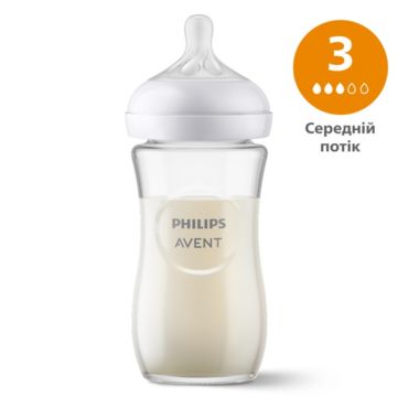 Philips Avent Natural Response Скляна дитяча пляшечка Natural Природний Потік