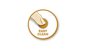 El botón de limpieza fácil facilita la eliminación de los residuos de leche
