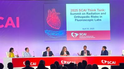 Dr. Atul Gupta speaking on stage at the 2025 SCAI Think Tank