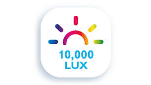10.000 lux – zelfde intensiteit, helpt zoals natuurlijk daglicht