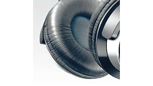 Soft 80-mm diameter ear cushions for longer listening comfort