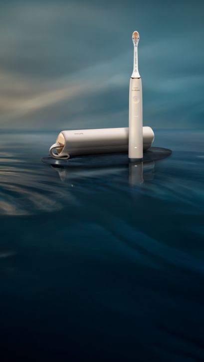 Philips Sonicare 9900 Prestige standing on a countertop