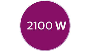 2100 watt for fast heat-up