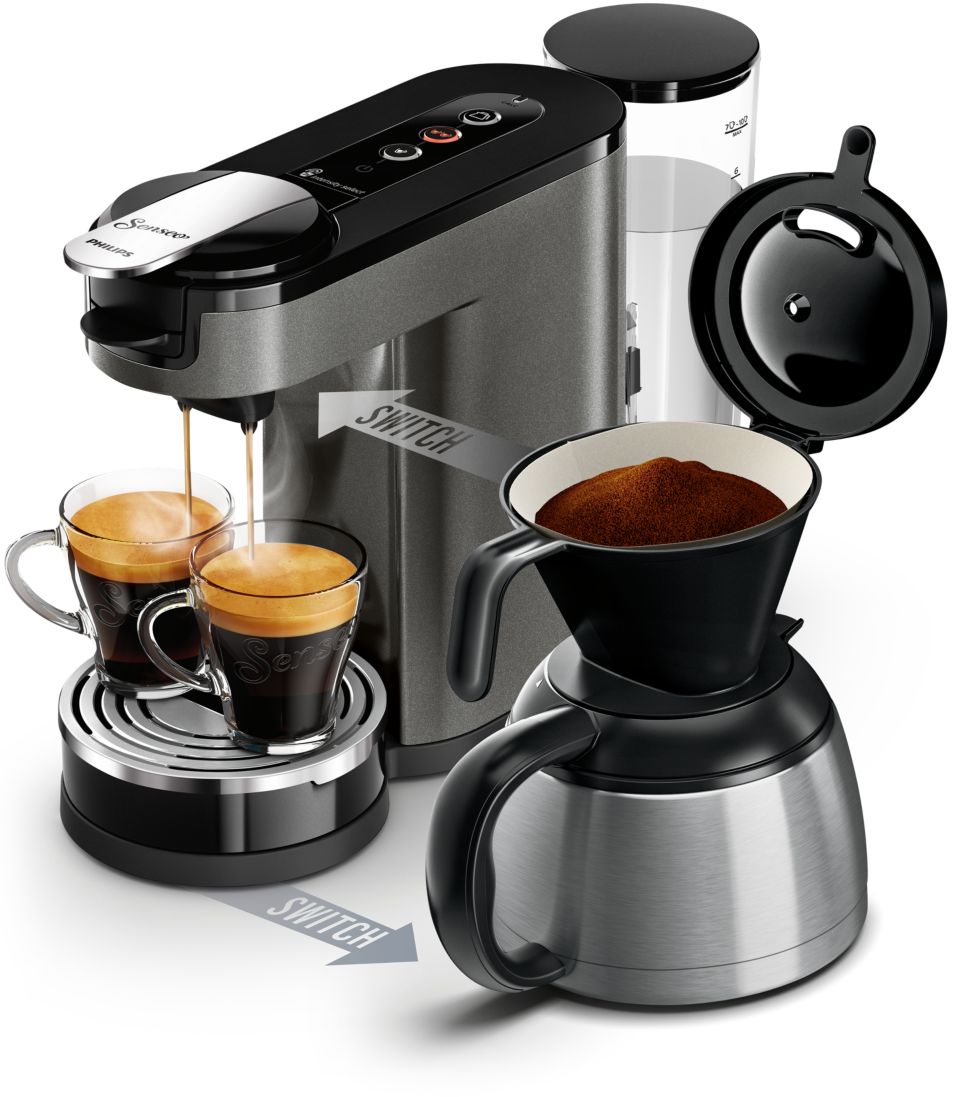 Switch Machine à café à dosettes et filtre HD6596/00