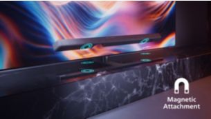 Magnetic attachment. Seamless fit, powerful sound