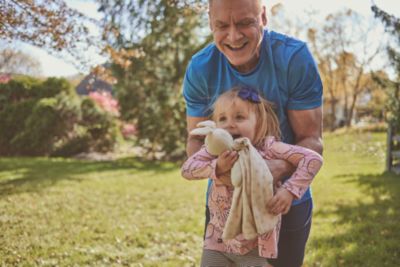 Patient playing with granddaughter outdoors