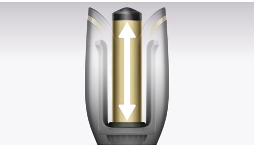 Længere cylinder til styling af dobbelt så meget hår på én gang