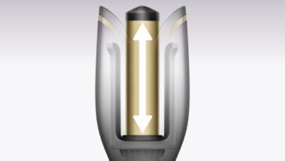 Дълъг цилиндър за оформяне на 2 пъти повече коса в движение