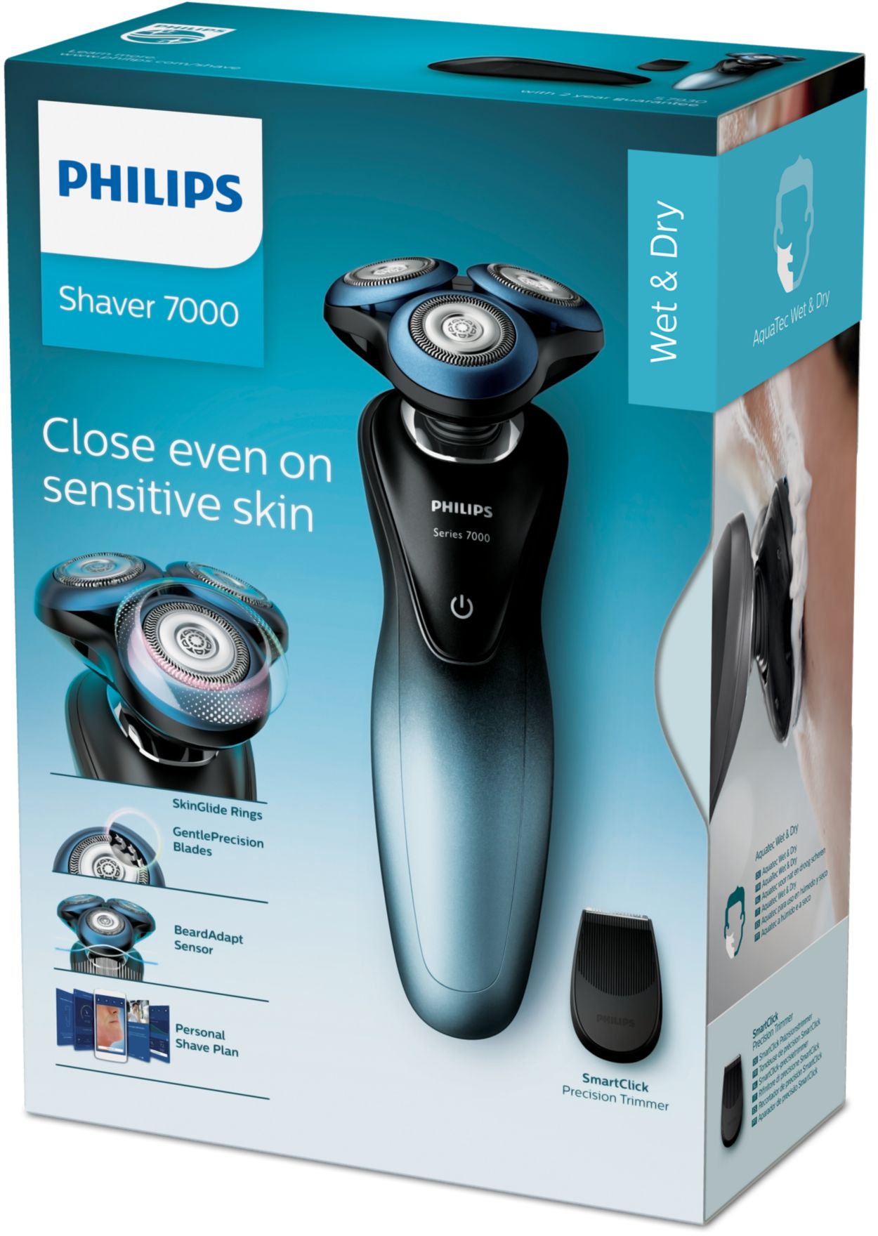 Philips Shaver Series 7000 with Advanced SkinIQ, Wet & Dry Men's Electric  Shaver 8710103939412