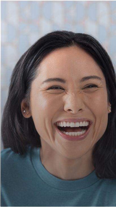 A happy patient smiling.