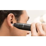 Quickly trims nose and ear hair