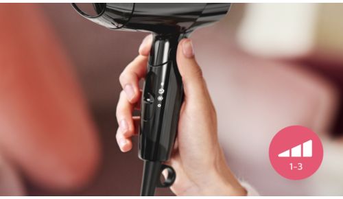 3 flexible pre-selected drying settings for different needs