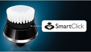 Click-on brush to cleanse more thoroughly than by hand
