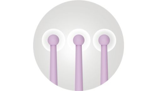 Borstelharen met naadloze ronde punten zijn zacht voor haar en hoofdhuid