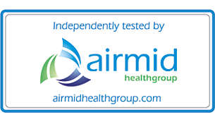Airmid certified filter removes 90% of airborne allergens