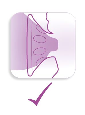 Taille adaptée : le mamelon tient confortablement dans l'embout du coussin masseur