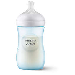 Natural Response  Baby bottle in pastel blue