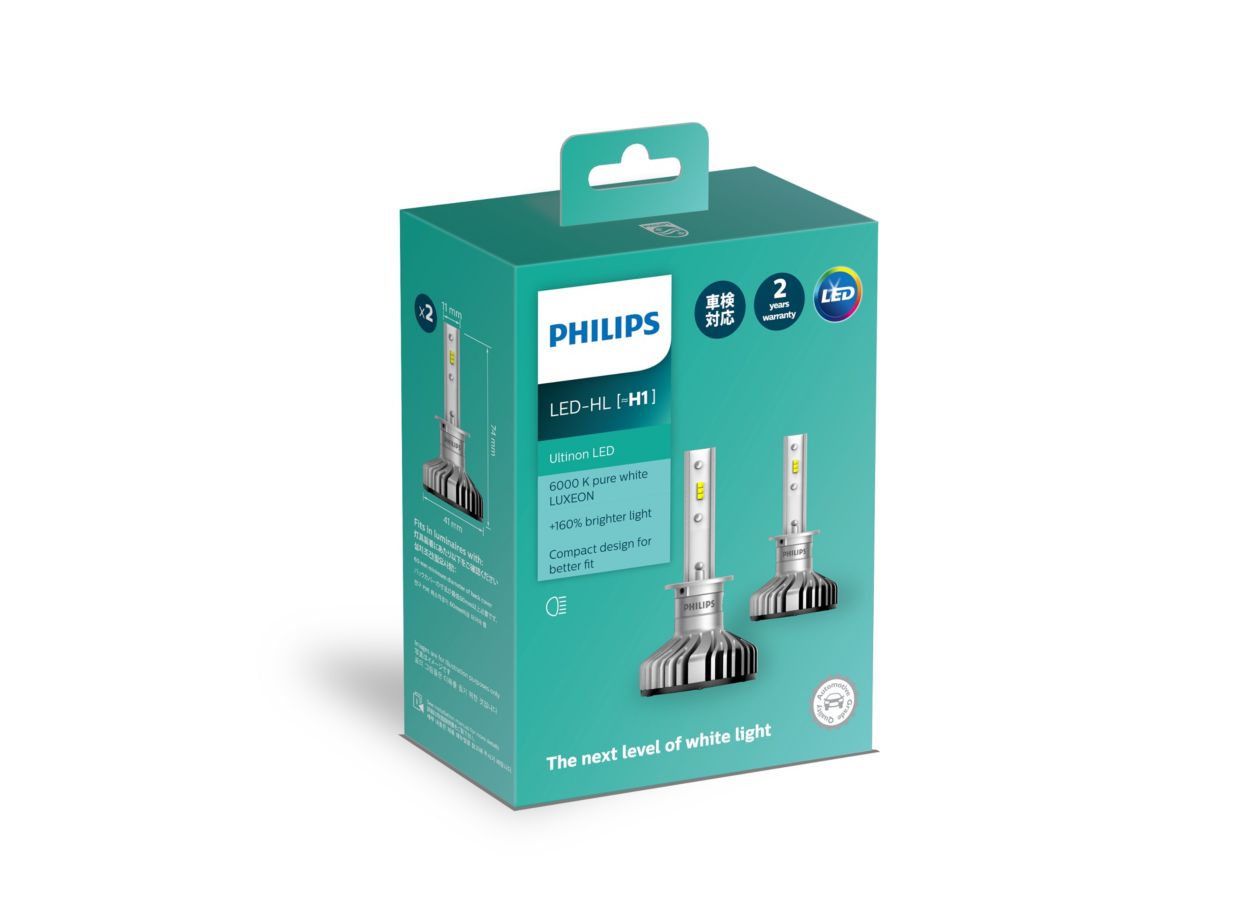 Philips Xtreme Ultionon H1 LED +200% VS Standard H1 Halogen 55w