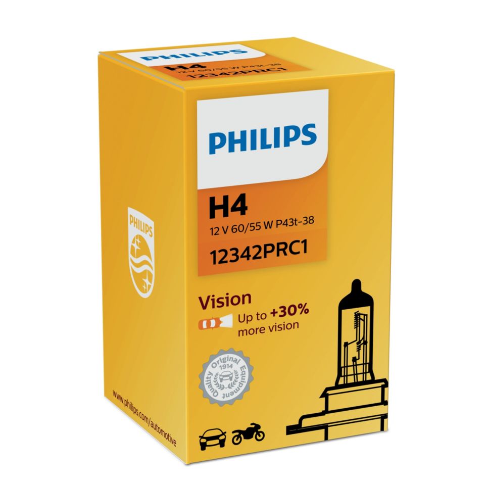 Philips 12342PRC1 - LAMPARA H4 VISION CP 12V 60/55W P43T-38