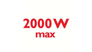 La potencia de 2000 W ofrece una salida de vapor abundante y continua