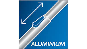 Agevole pulizia grazie al tubo leggero in alluminio