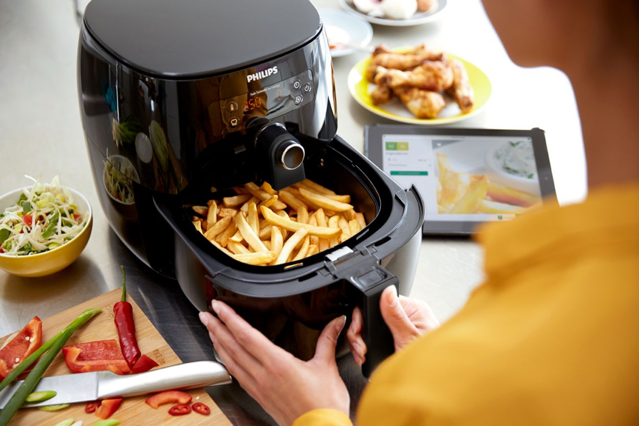 Philips Kitchen Appliances Freidora de aire digital prémium con tecnología  de eliminación de grasa + libro de recetas de 3 cuartos de galón, color