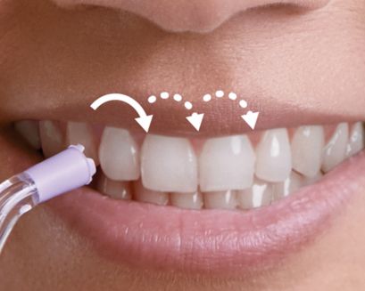 Patient using the power flosser