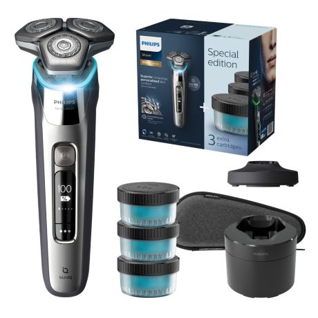 S9973/63 Shaver series 9000 SkinIQ 기술을 활용한 습식 및 건식 전자 면도기