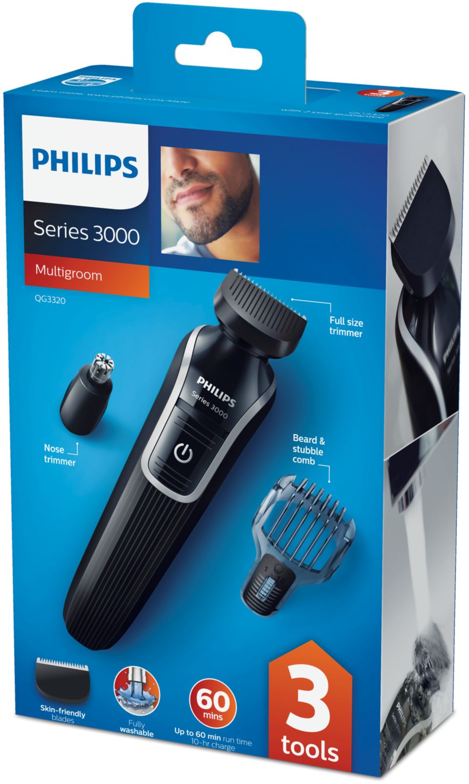 Multigroom series 3000 3-in-1 Beard & Detail trimmer QG3320/15