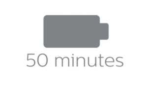 50 minutes d'autonomie pour 1 h de charge, ou fonctionnement sur secteur