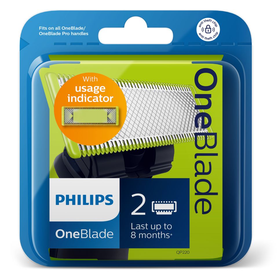 2x Lames de remplacement Philips QP220 pour Oneblade / OneBlade PRO