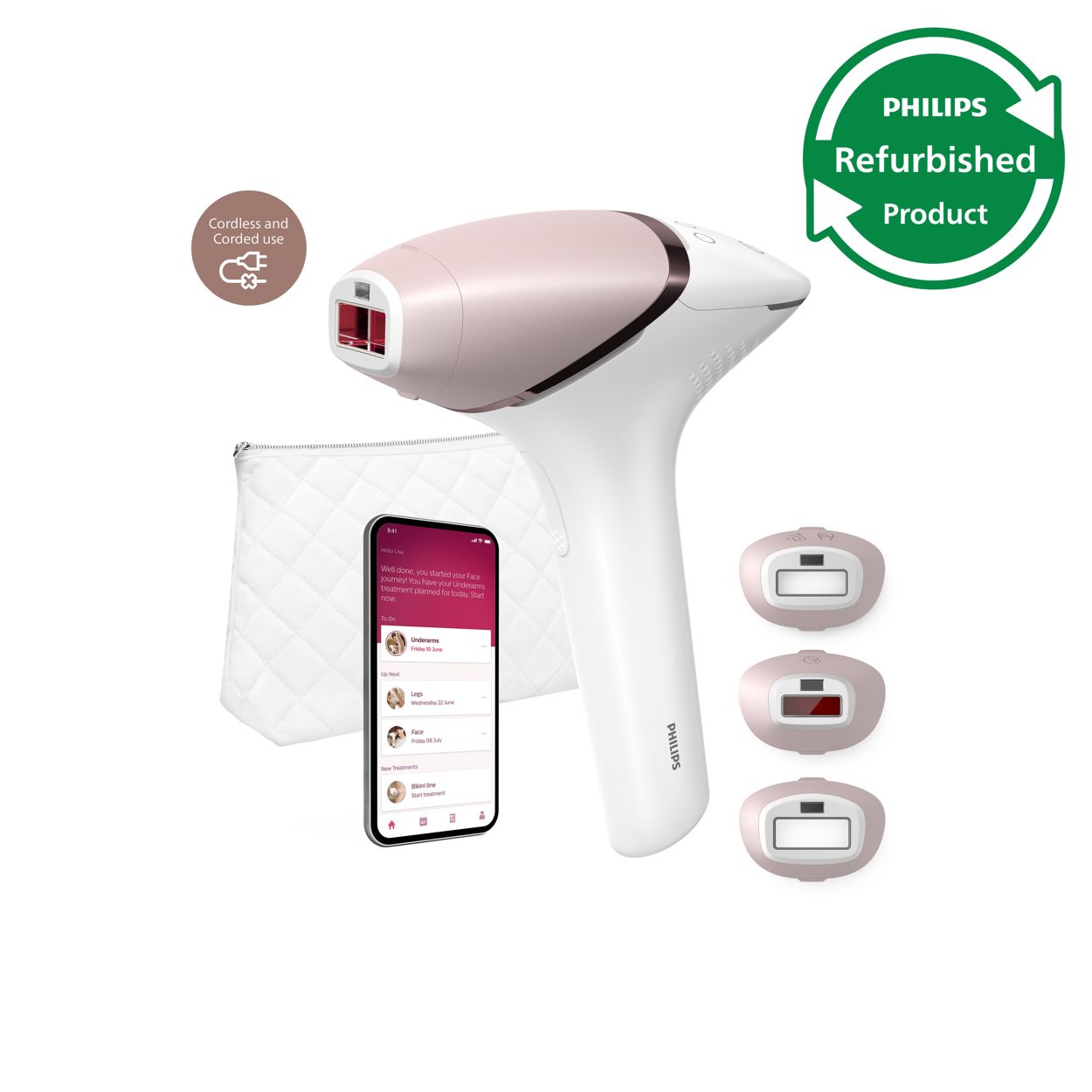 Cordless for ease, personalised treatment with SenseIQ