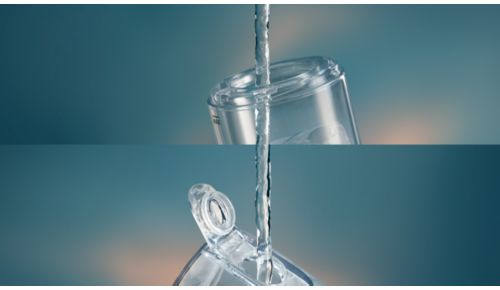 Easy-fill 250 ml water tank for a complete clean in 60 sec***