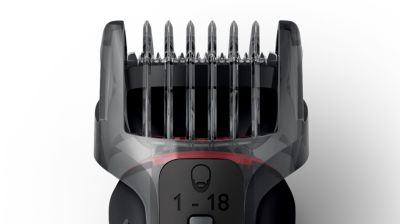 Beard trimming comb with 18 length settings