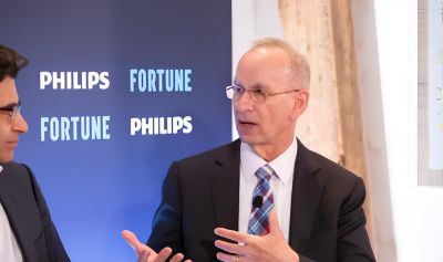 David Reich speaking during Fortune and Philips healthcare AI panel discussion