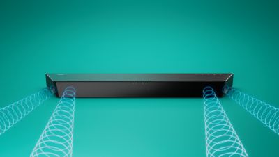 Dos altavoces en ángulo para un sonido más amplio