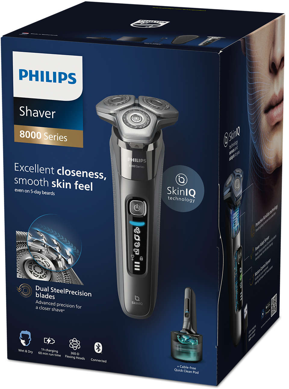 Shaver Series 8000 Elektrischer Nass- und Trockenrasierer S8697/55 | Philips