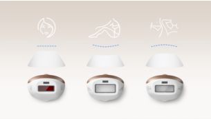 3 unique attachments for your body, face & sensitive areas