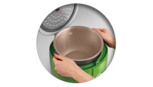 Easy to remove inner pot thanks to stay cool handles